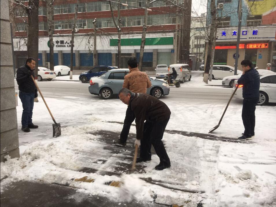 新乡市检测中心参加雪后道路除冰活动